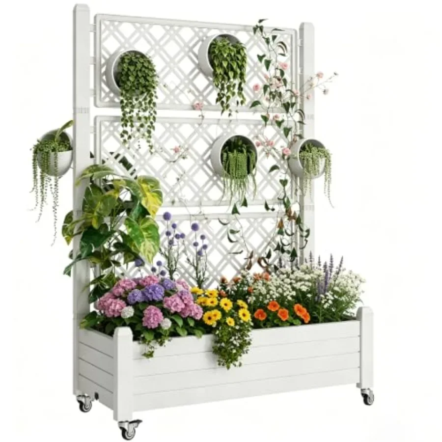 Self-Watering Planter - แปลงปลูกแบบยกสูงพร้อมโครงตาข่าย, กระถางปลูกพร้อมระบบให้น้ำอัตโนมัติ