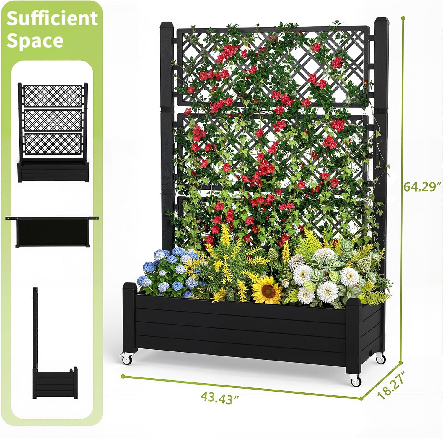 แปลงปลูกผักยกพื้นพร้อมโครงตาข่ - Self-Watering Planter บทวิจารณ์และราคา